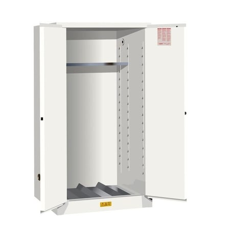 Justrite 55 gal, 1 Shelves, 18-Gauge CR Steel, 34 in W x 65 in H x 34 in D, white 896205